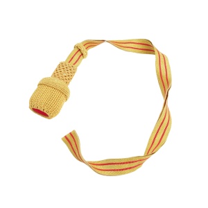 Portepee mit goldenen und roten Streifen